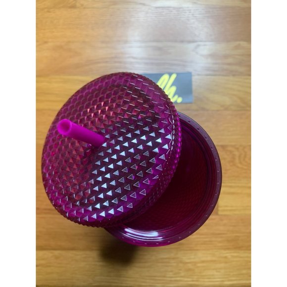 Starbucks Pink Bling Berry Blast 2022 Cold Cup Studded Venti Tumbler 24oz NEW - Picture 2 of 2